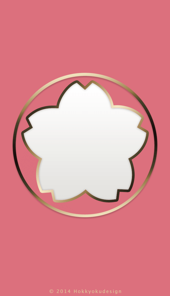 iPhone,iOS7 日本の壁紙　寝台列車ヘッドマーク「さくら」待受け壁紙　赤桜