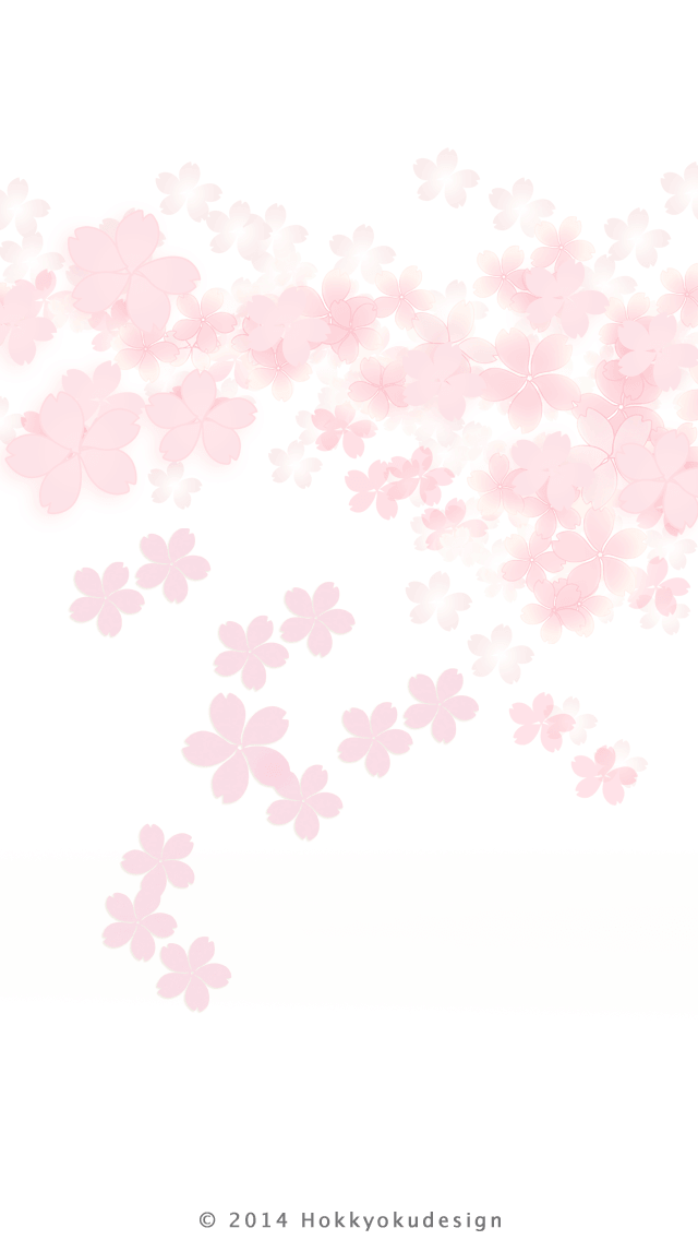 iPhone 日本の壁紙　5分咲き桜　白背景待受け壁紙