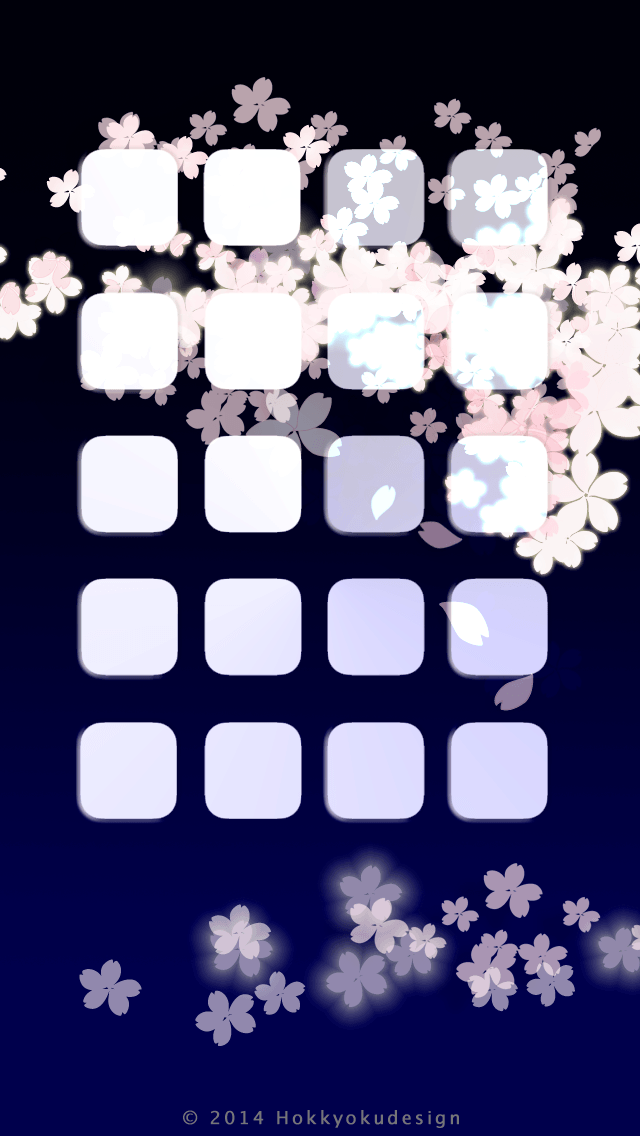 iPhone 日本の壁紙　五分咲き夜桜　待受け壁紙