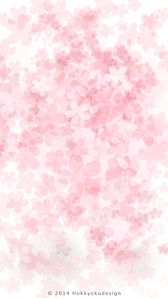 iPhone 日本の壁紙　六分咲き桜　白背景待受け壁紙