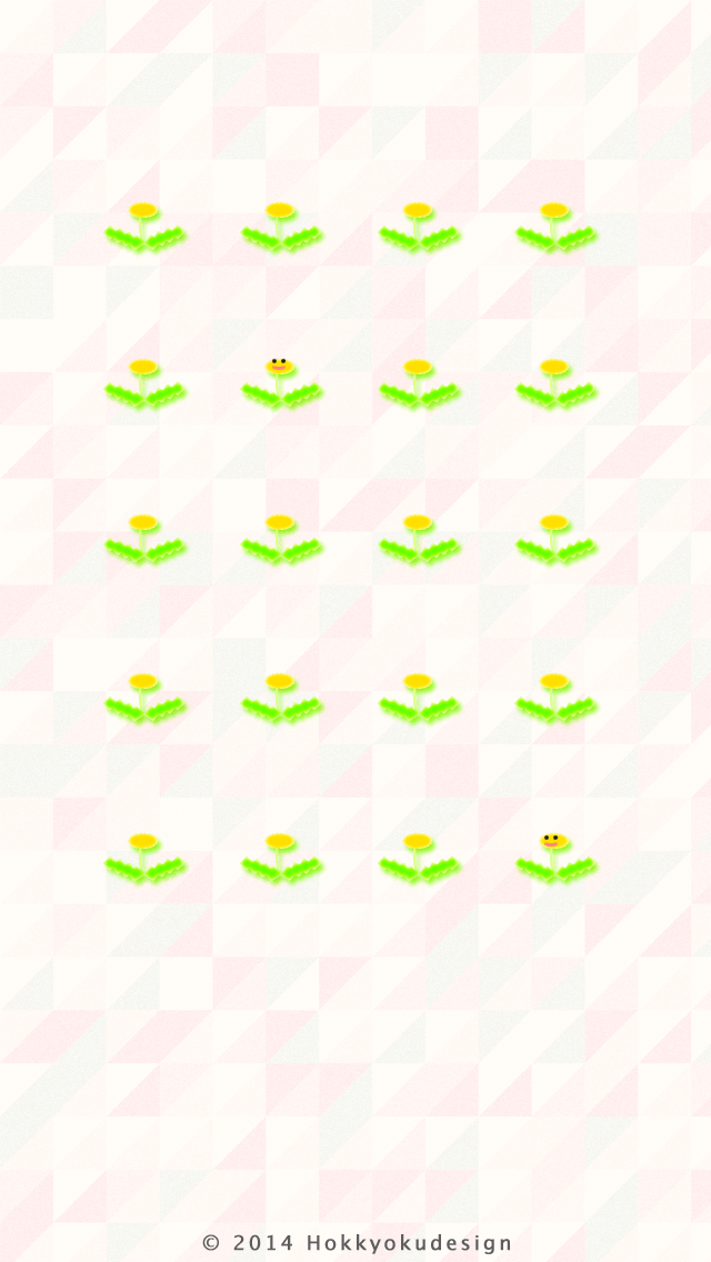 iPhone,iOS7 日本の壁紙　たんぽぽ　レトロ桃色背景待受け壁紙