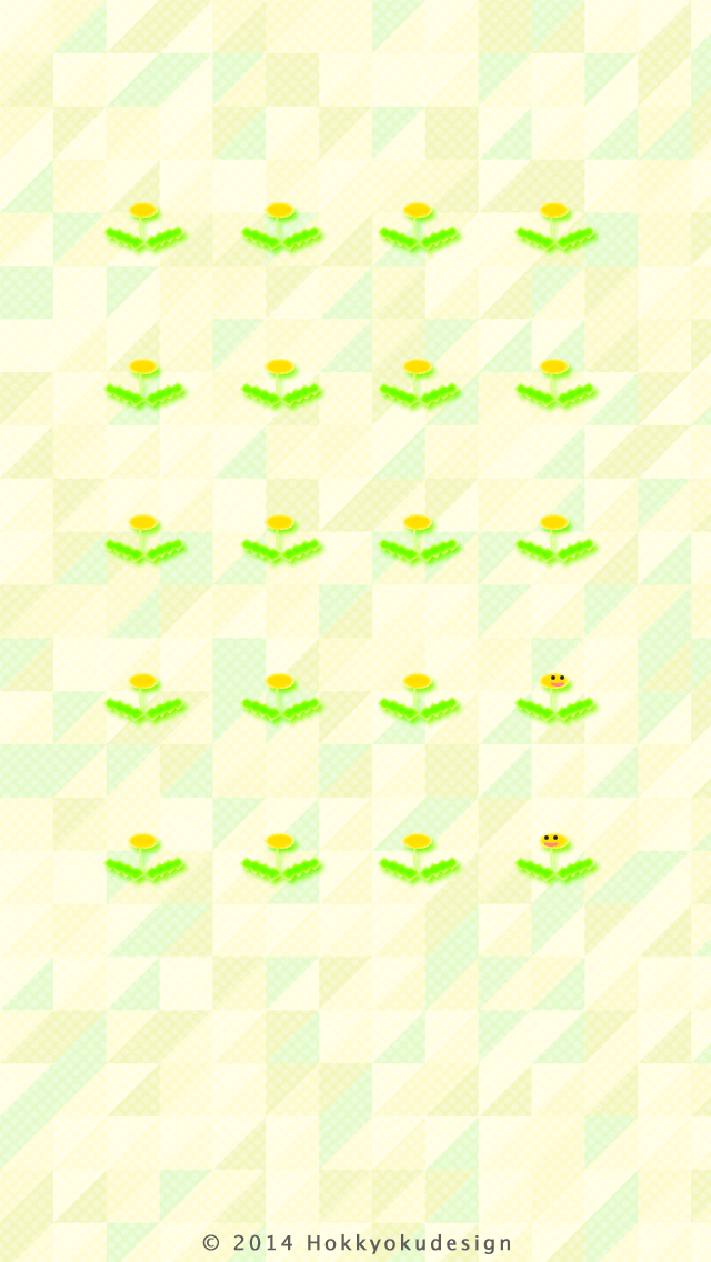 iPhone,iOS7 日本の壁紙　たんぽぽ　レトロパターン黄色壁紙