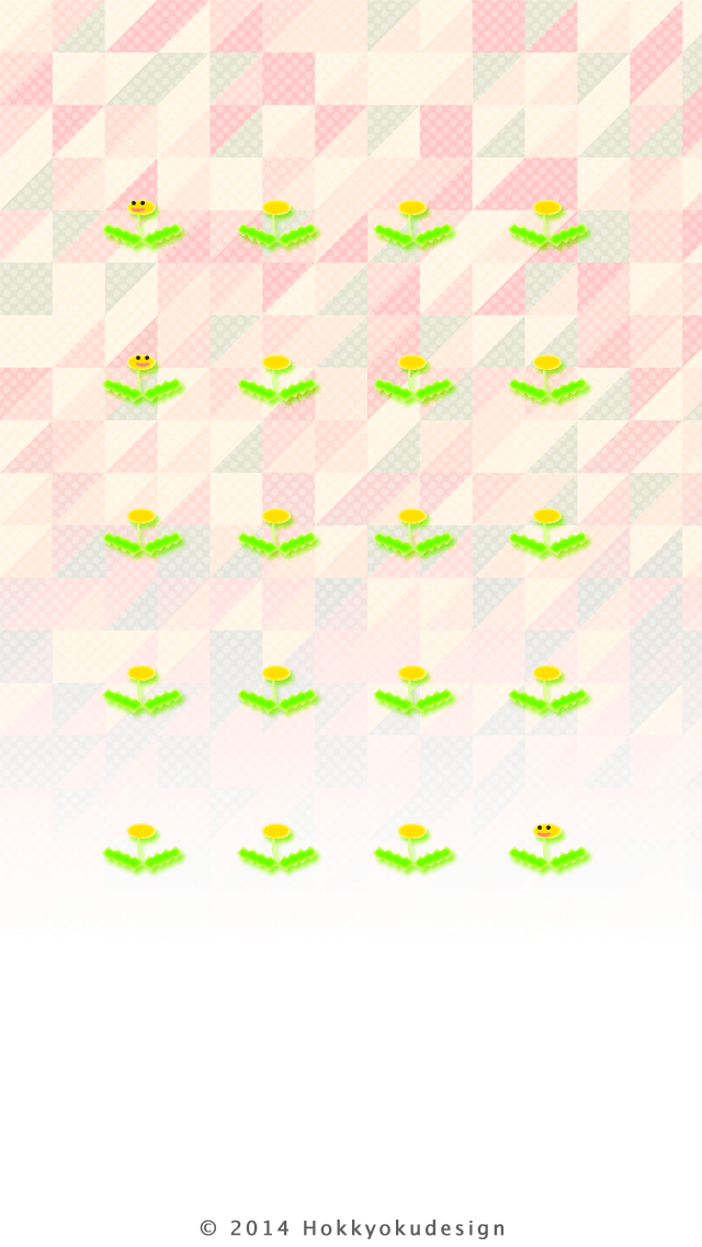 iPhone,iOS7 日本の壁紙　たんぽぽ　レトロパターン赤色壁紙