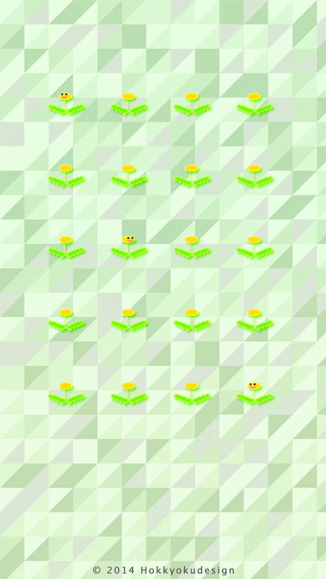 iPhone,iOS7 日本の壁紙　たんぽぽ　レトロパターン緑色壁紙