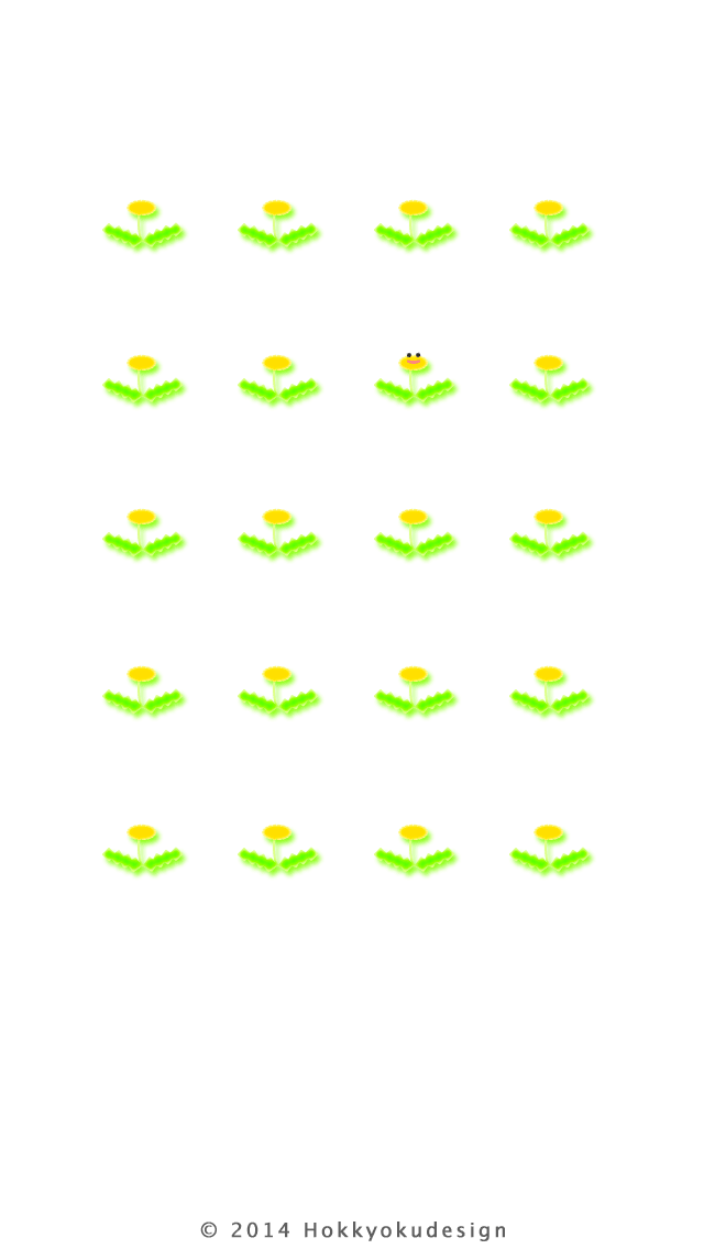 iPhone,iOS7 日本の壁紙　たんぽぽ　イエローストライプ背景待受け壁紙