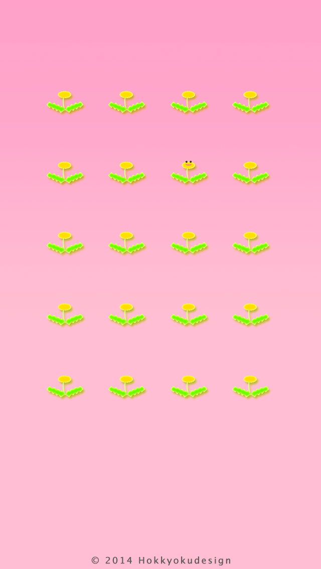 iPhone,iOS7 日本の壁紙　たんぽぽ　ピンクベタ背景待受け壁紙