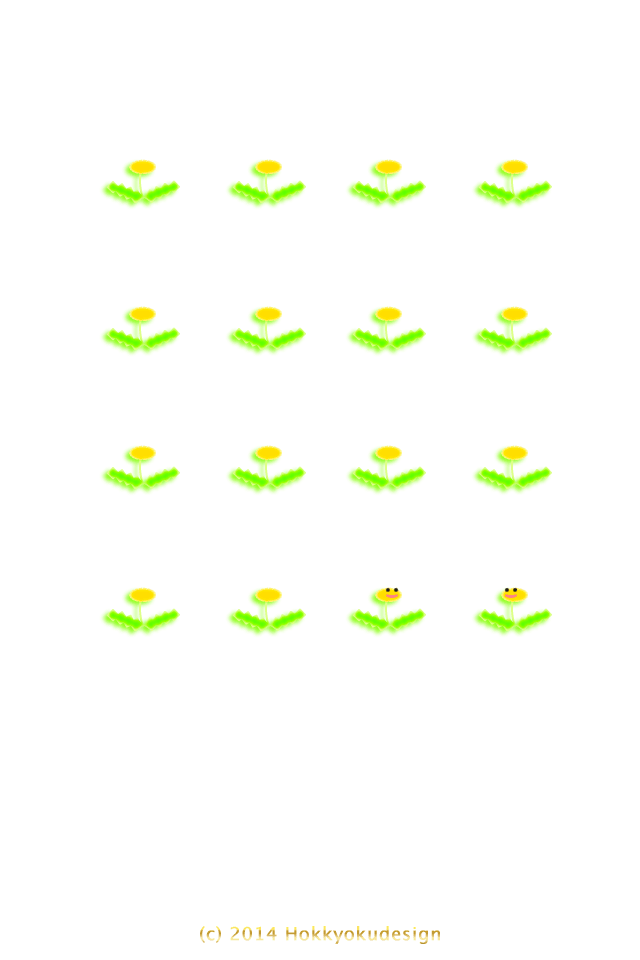 iPhone4,4s,iOS7 日本の壁紙　たんぽぽ　白背景待受け壁紙