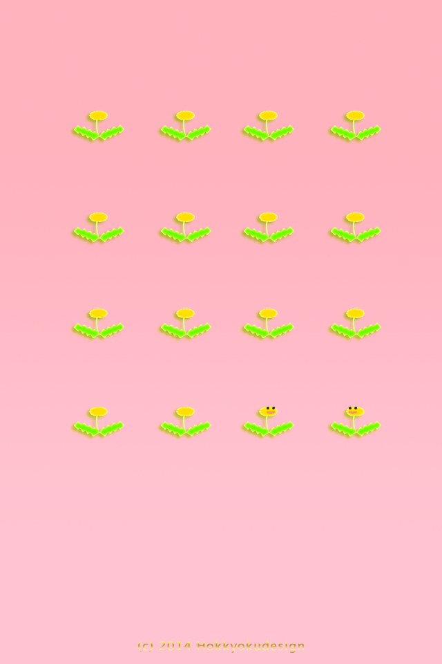 iPhone4,4s,iOS7 日本の壁紙　たんぽぽ　桃背景待受け壁紙