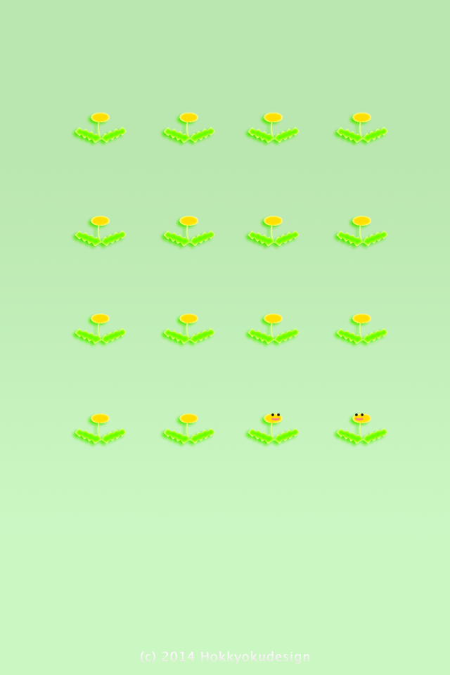 iPhone4,4s,iOS7 日本の壁紙　たんぽぽ　花萌葱背景待受け壁紙