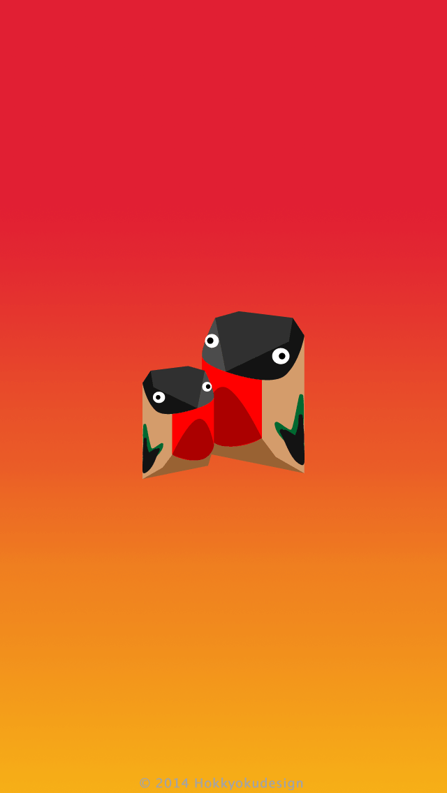 iPhone / Android用壁紙　鷽　朱色