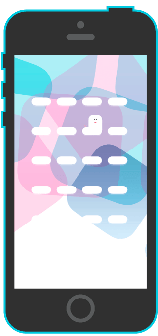 iOS7 iPhoneパステル色、動く棚の壁紙