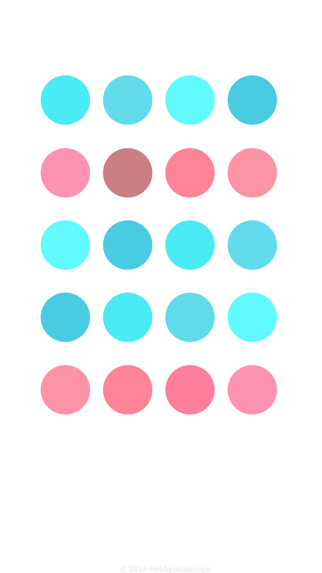 iPhone,iOS壁紙　サークル　シアン&ローズ4待受け壁紙