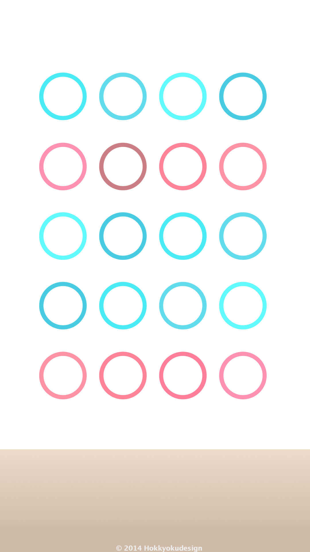 iPhone,iOS壁紙　輪　シアン&ローズ待受け壁紙