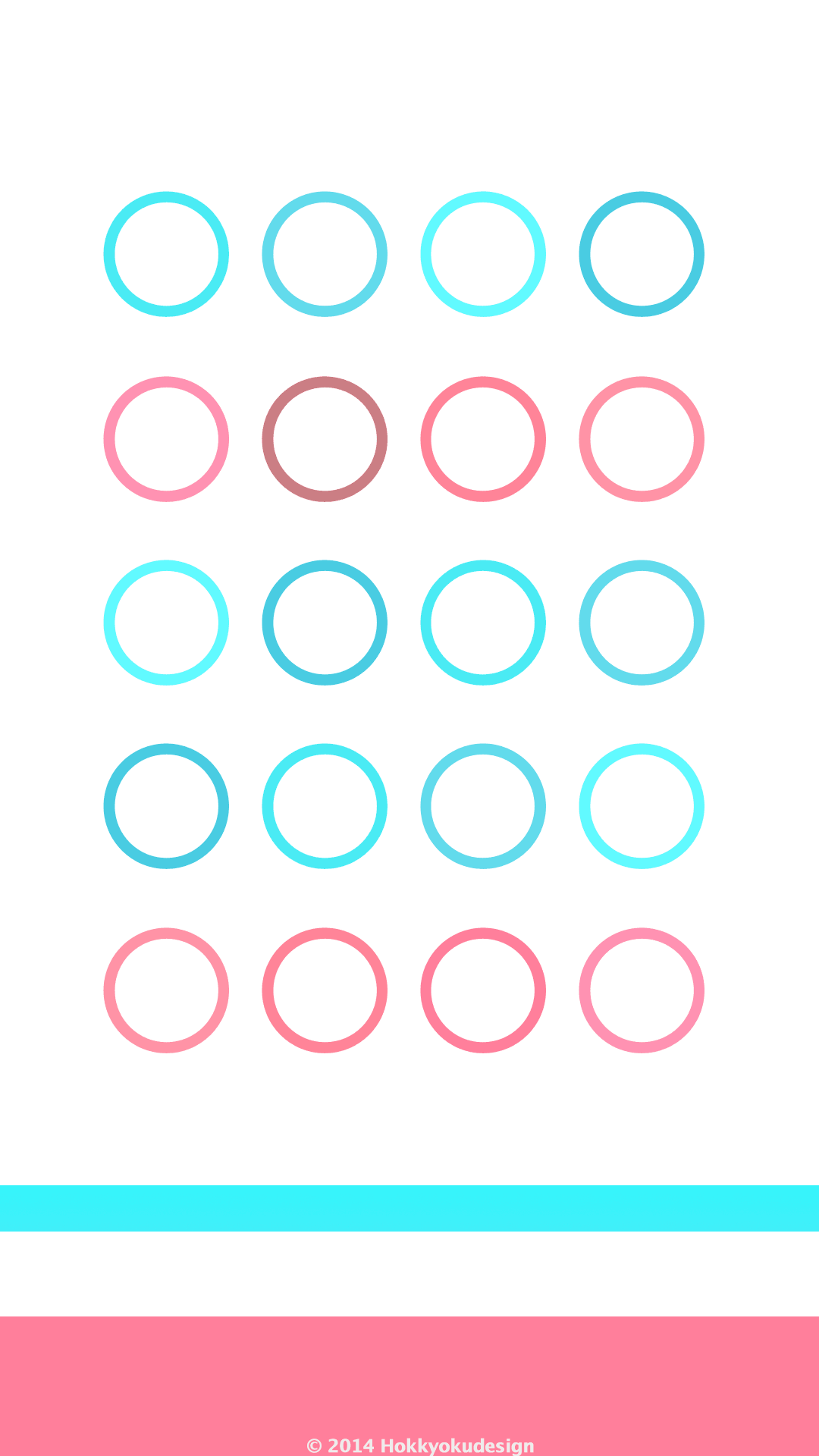 iPhone,iOS壁紙　輪　シアン&ローズ待受け壁紙