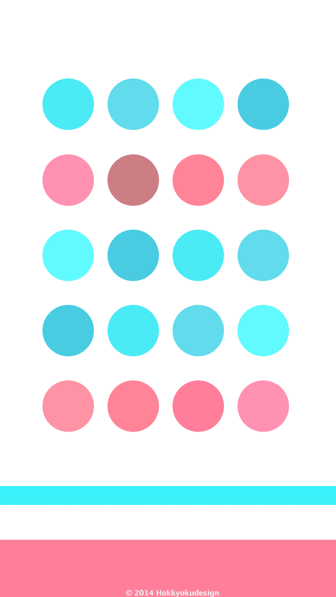 iPhone,iOS壁紙 サークル シアン&ローズ待受け壁紙