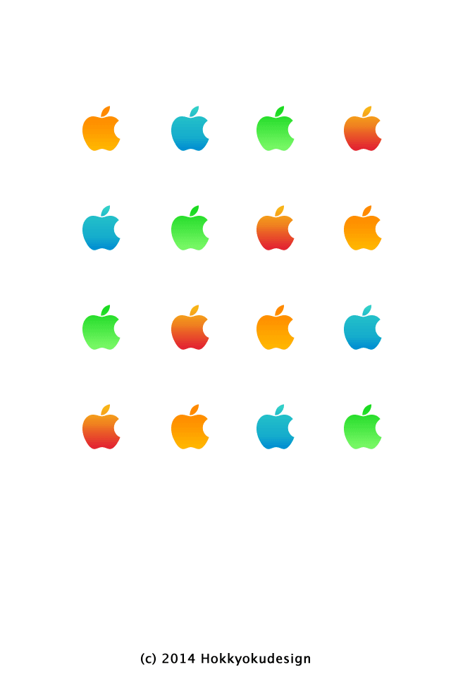 壁紙スペシャル iPhone4,4s Appleマーク カラフル