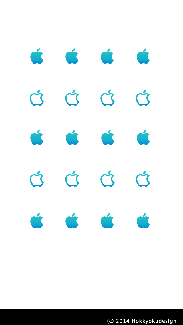 ドックが消える壁紙　Appleリンゴマーク　青