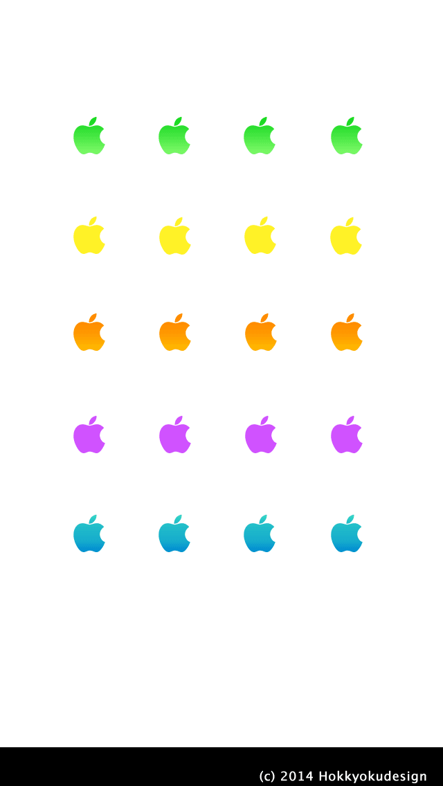 Appleリンゴマーク壁紙　6色