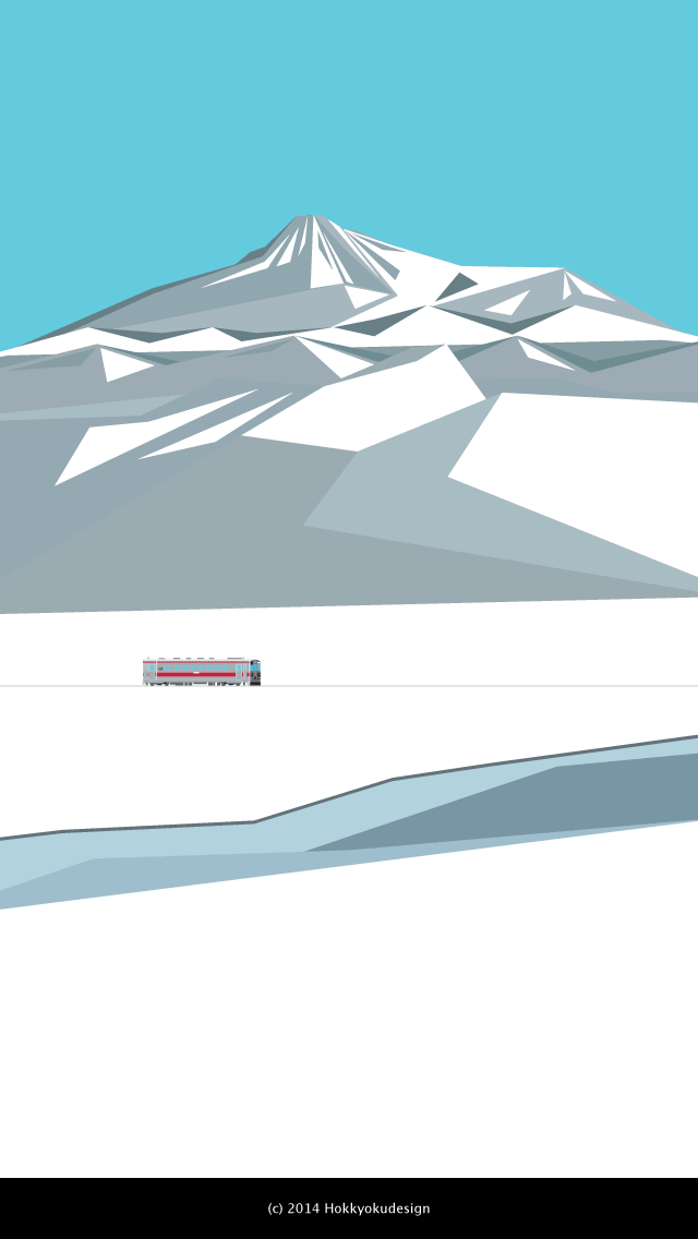 日本の風景壁紙　宗谷本線と北海道の山々