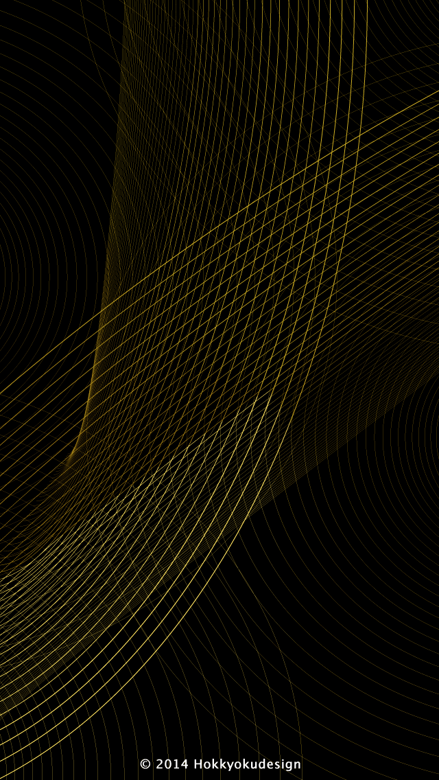 iPhone / Android用壁紙　細いライン　黒と金色