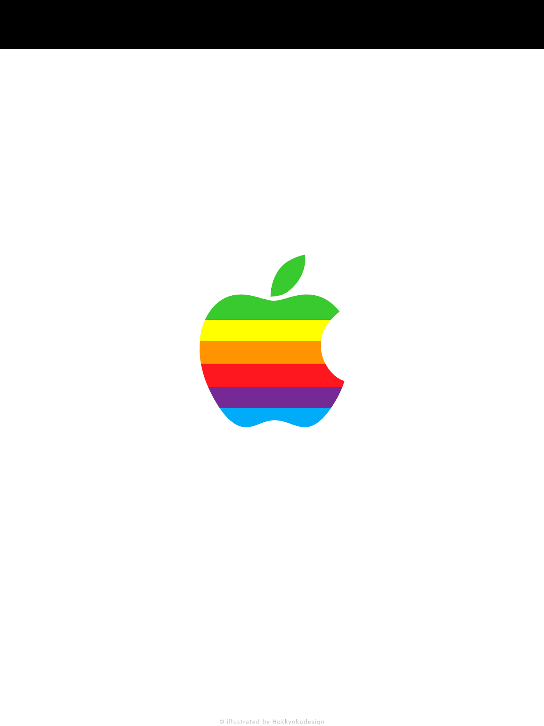 iPad用壁紙　6色リンゴ