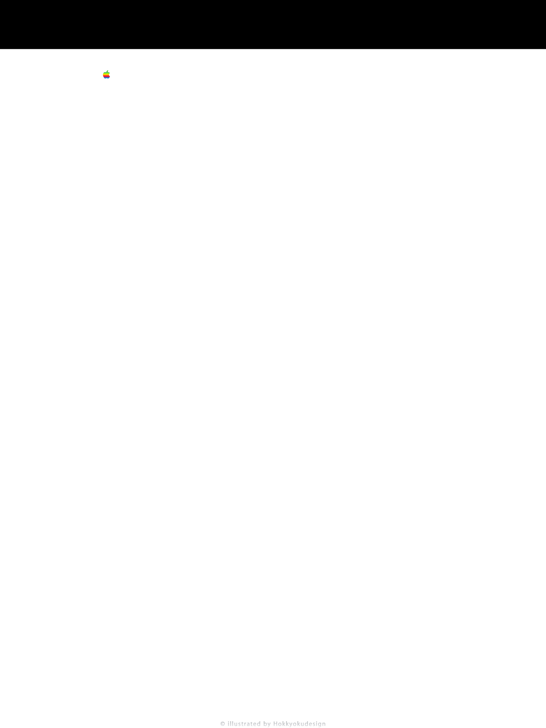 iPad用壁紙　6色リンゴ