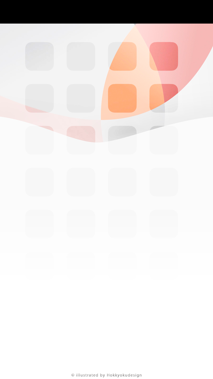 iPhone6,6s用ドックが消える壁紙　Appleマーク