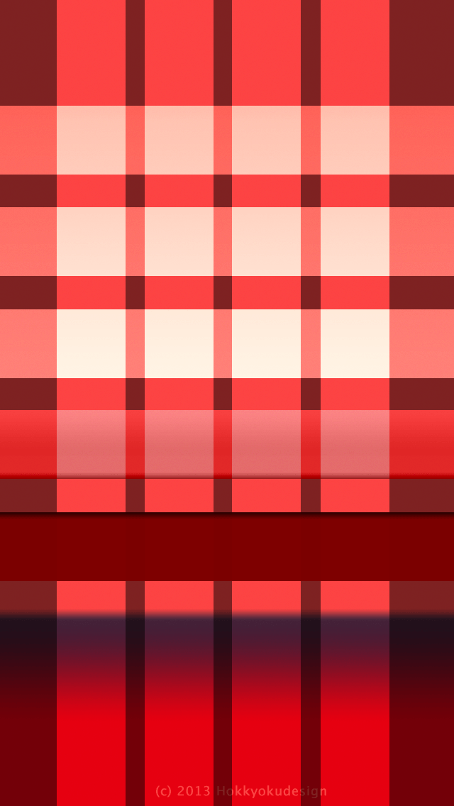 iPhone 棚壁紙　レッドチェック