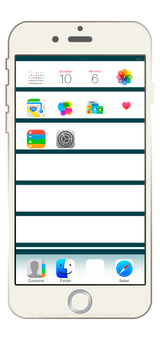 iOS8 iPhone8Plus/7P/6P/6sP アイコン文字が消える壁紙
