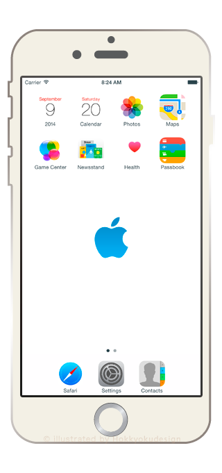 iOS11ドックが完全に消える白い壁紙
