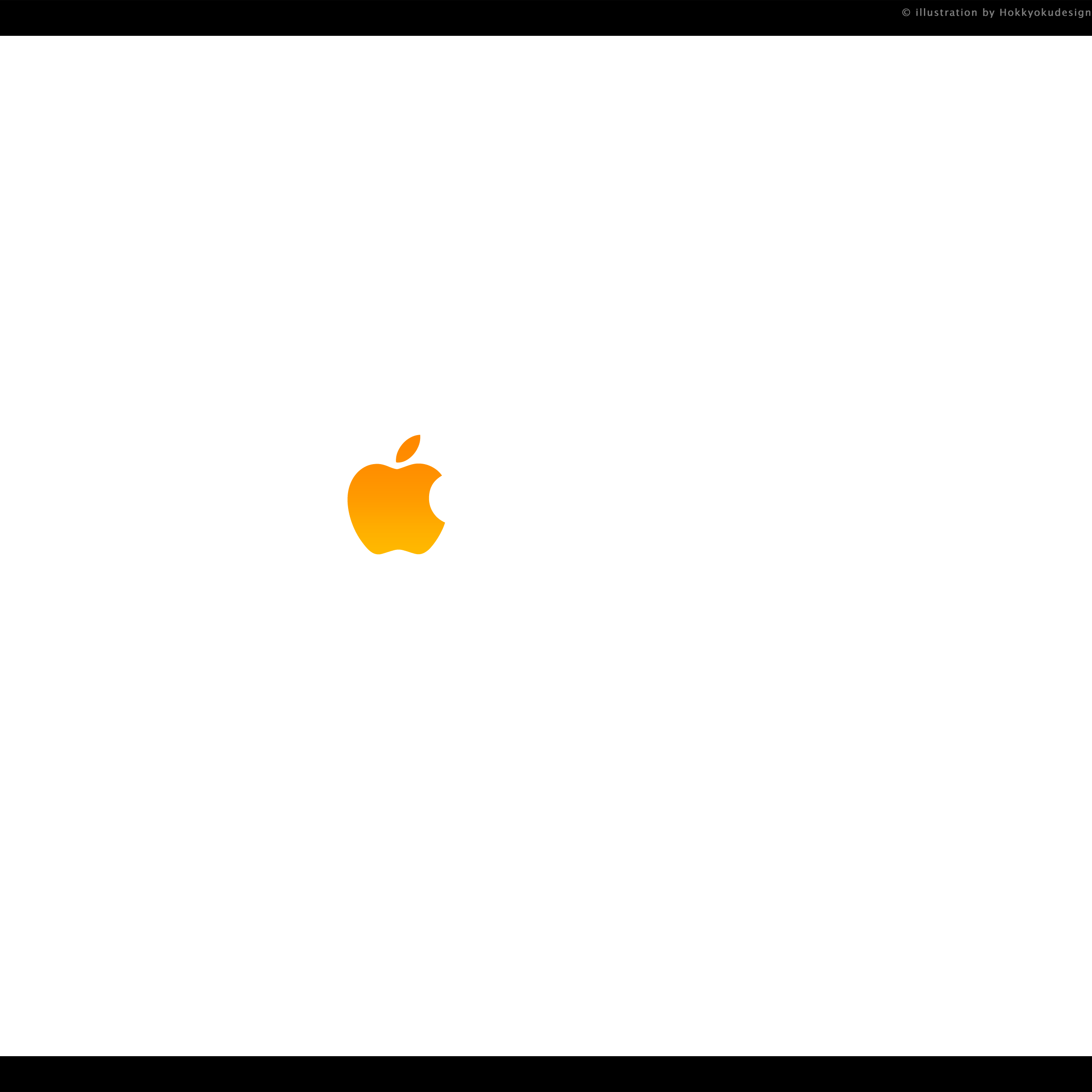 ドックが消える壁紙　Tangerine Apple