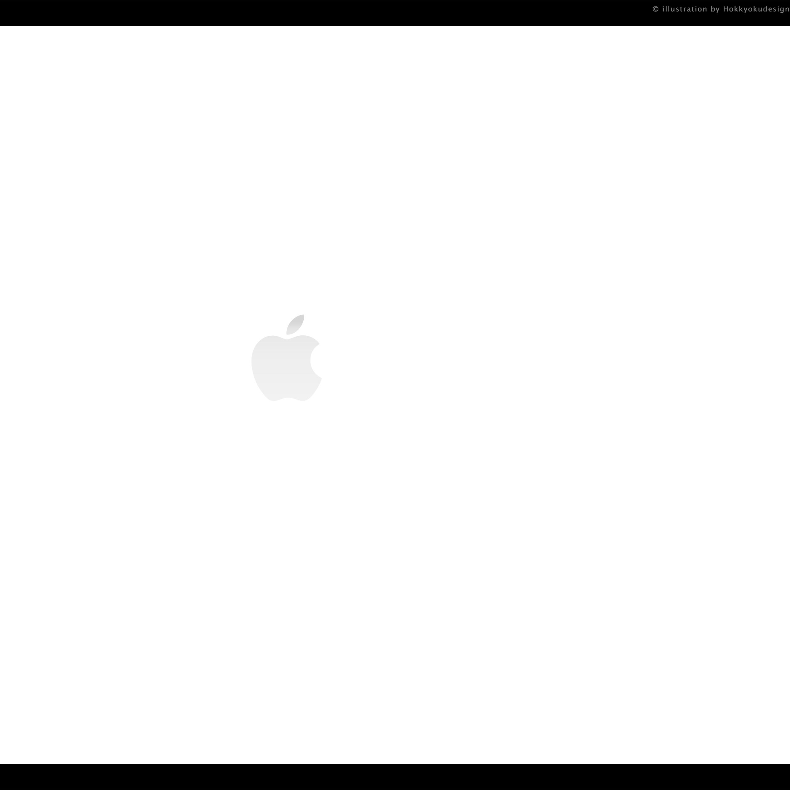 ドックが消える壁紙 White Apple