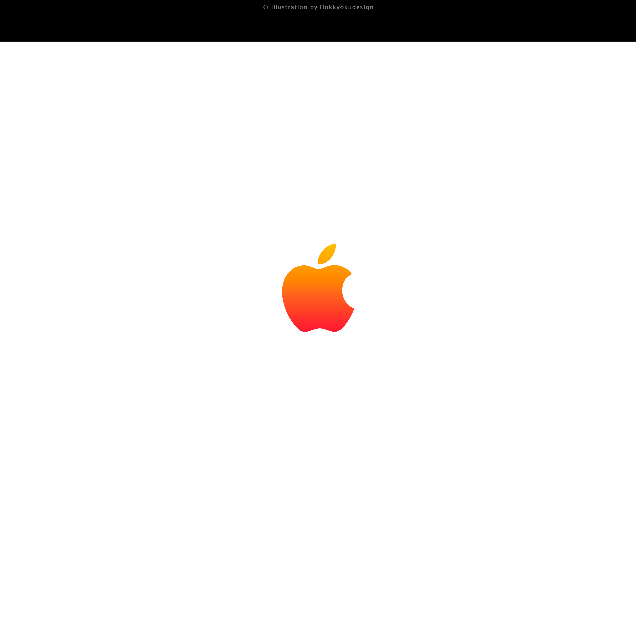 ドックが消える壁紙 Orange Apple white
