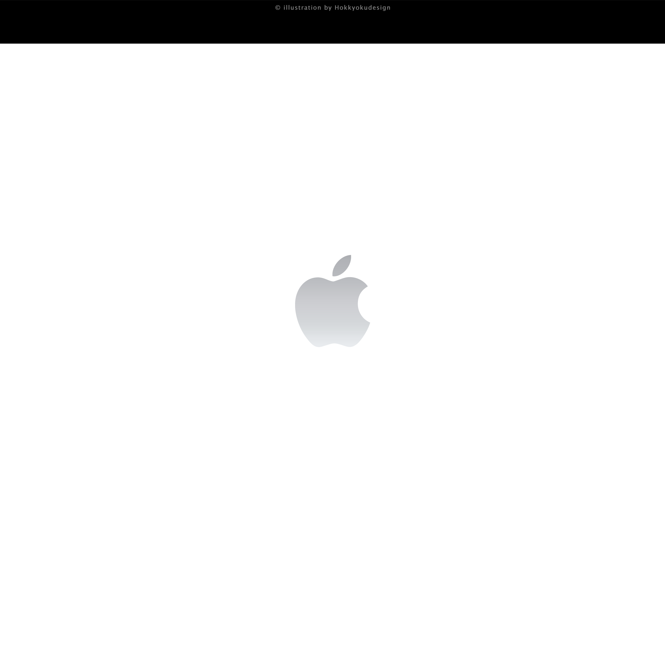 ドックが消える壁紙 Silver Apple white